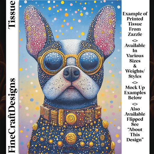 Kleurrijk hondenportret, pointillisme DN5R Decoupa Tissuepapier