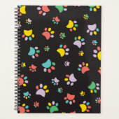 Kleurrijk hondenpoten patroon planner (Voorkant)