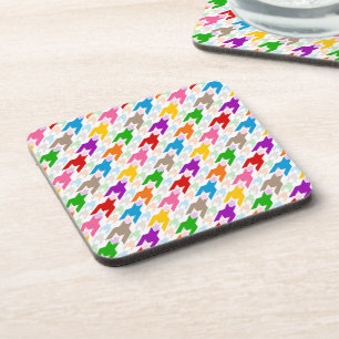 Kleurrijk Houndstooth Patroon Wit Bier Onderzetter