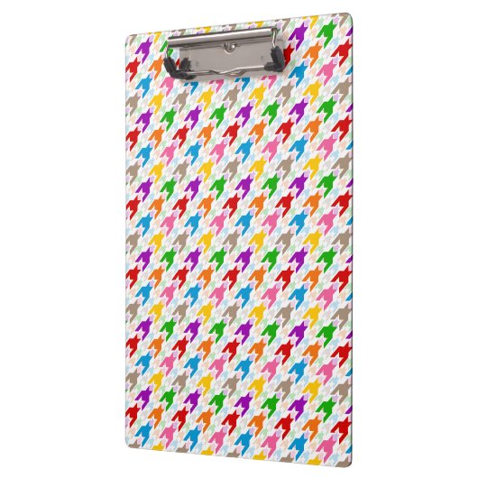 Kleurrijk Houndstooth Patroon Wit Klembord (Links)