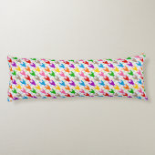 Kleurrijk Houndstooth Patroon Wit Lichaamskussen (Achterkant)
