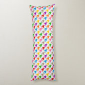 Kleurrijk Houndstooth Patroon Wit Lichaamskussen (Achterkant (Verticaal))
