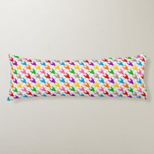 Kleurrijk Houndstooth Patroon Wit Lichaamskussen