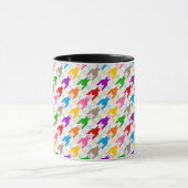 Kleurrijk Houndstooth Patroon Wit Mok (Midden)