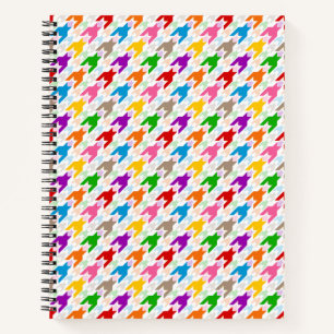 Kleurrijk Houndstooth Patroon Wit Notitieboek