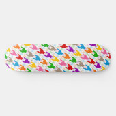 Kleurrijk Houndstooth Patroon Wit Persoonlijk Skateboard (Horizontaal)
