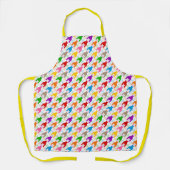 Kleurrijk Houndstooth Patroon Wit Schort (Voorkant)