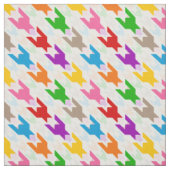 Kleurrijk Houndstooth Patroon Wit Stof (Swatch)