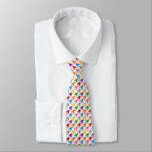 Kleurrijk Houndstooth Patroon Wit Stropdas (Gebonden)