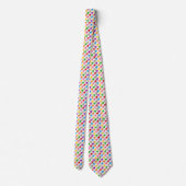 Kleurrijk Houndstooth Patroon Wit Stropdas (Achterkant)