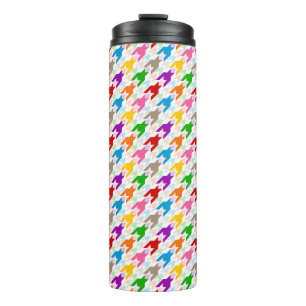 Kleurrijk Houndstooth Patroon Wit Thermosbeker