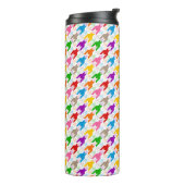 Kleurrijk Houndstooth Patroon Wit  Thermosbeker (Gedraaid links)