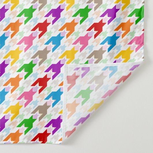 Kleurrijk Houndstooth Patroon Wit Wandkleed (Detail)