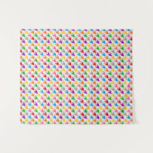 Kleurrijk Houndstooth Patroon Wit Wandkleed (Voorkant (horizontaal))