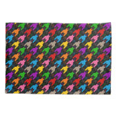 Kleurrijk Houndstooth Patroon Zwart Kussensloop (Achterkant)