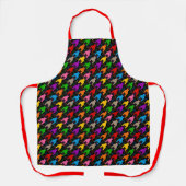 Kleurrijk Houndstooth Patroon Zwart  Schort (Voorkant)