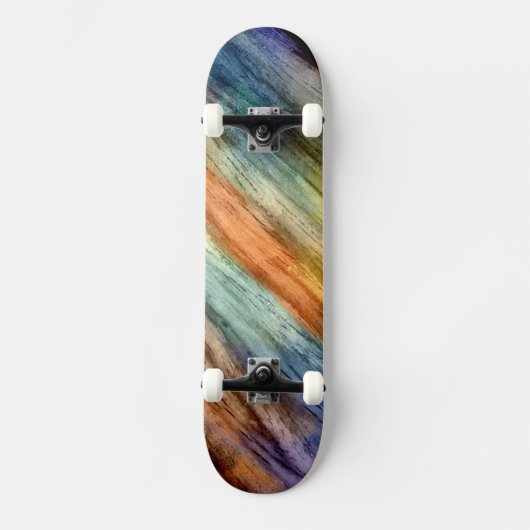  kleurrijk hout Abstract art 3 Skateboard (Voorkant)