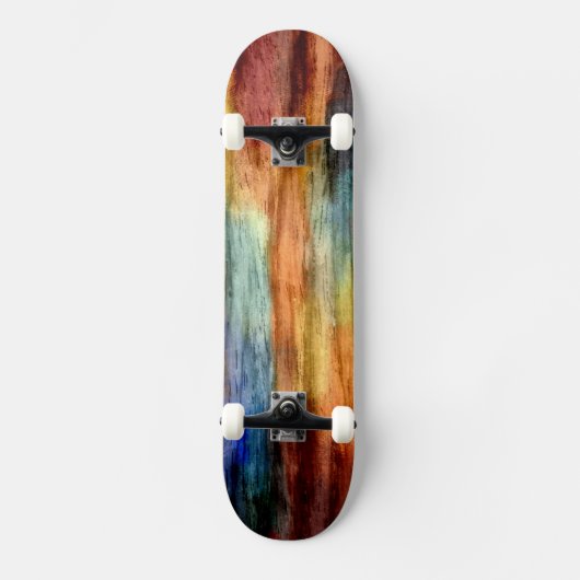 kleurrijk hout Abstract art. 4 Skateboard (Voorkant)