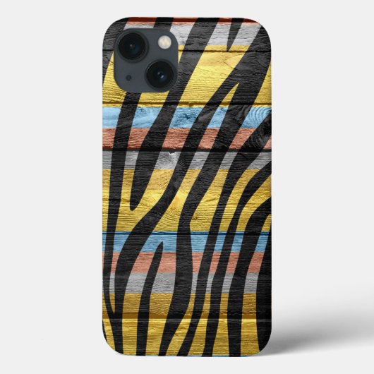 Kleurrijk hout  Zebra Print #8 Case-Mate iPhone Case (Achterkant)