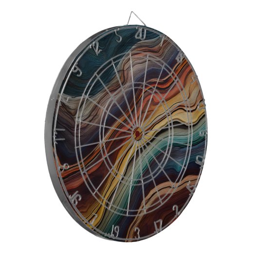 Kleurrijk houten dartboard dartbord (Voorkant Links)