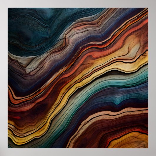 Kleurrijk Houten Kunst Poster (Voorkant)