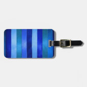 Kleurrijk houten ontwerp blauw monochroom bagagelabel (Voorkant horizontaal)