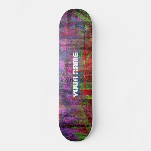 Kleurrijk houtnerf #2 skateboard (Voorkant)