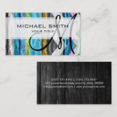 Kleurrijk houtschevron patroon #6 visitekaartje (Voorkant / Achterkant)