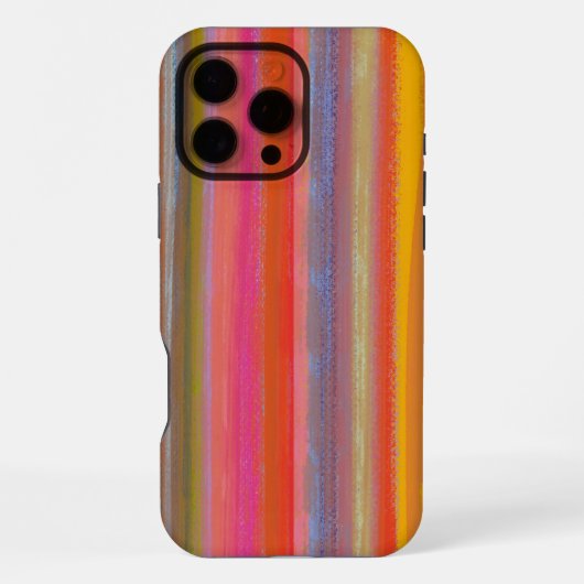 Kleurrijk Houtskool Boho Strepen iPhone Hoesje (Achterkant)