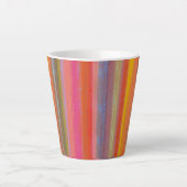Kleurrijk Houtskool Boho Strepen Latte Mok (Voorkant)