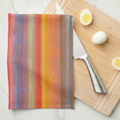 Kleurrijk Houtskool Boho Strepen Theedoek (Quarter Fold)