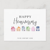 Kleurrijk Huis Gelukkig Woonjubileum Vastgoed Briefkaart (Voorkant)