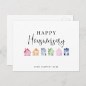 Kleurrijk huis Happy Housiversary Real Estate Briefkaart (Voorkant / Achterkant)