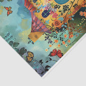 KLEURRIJK HUIS IN LENTE TUIN DECOUPAGE TISSUEPAPIER (Detail)