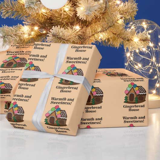 Kleurrijk Huis van Peperkoek Cadeaupapier (Feestdagen)