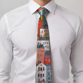 Kleurrijk huisvestingspatroon Stropdas