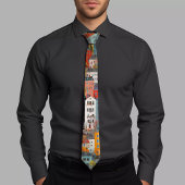 Kleurrijk huisvestingspatroon Stropdas