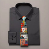 Kleurrijk huisvestingspatroon Stropdas