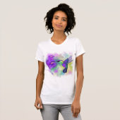 Kleurrijk Hummingbird Flying T-Shirt - Schilderij (Voorkant volledig)
