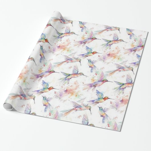 Kleurrijk Hummingbird Wrapping Papier (Uitgerold)