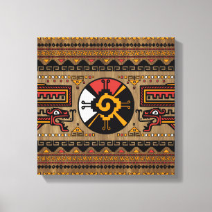 Kleurrijk Hunab Ku Mayan-symbool #5 Canvas Afdruk