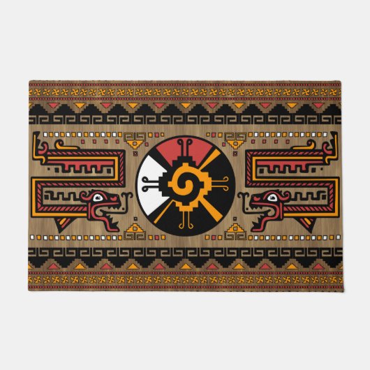 Kleurrijk Hunab Ku Mayan-symbool #5 Deurmat (Voorkant)