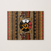 Kleurrijk Hunab Ku Mayan-symbool #5 Legpuzzel (Horizontaal)