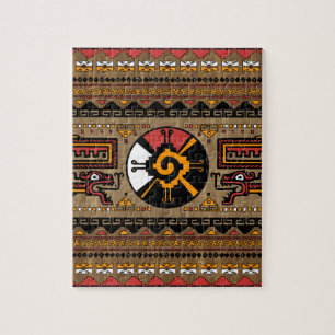 Kleurrijk Hunab Ku Mayan-symbool #5 Legpuzzel