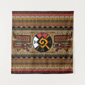 Kleurrijk Hunab Ku Mayan-symbool #5 Wandkleed (Voorkant)