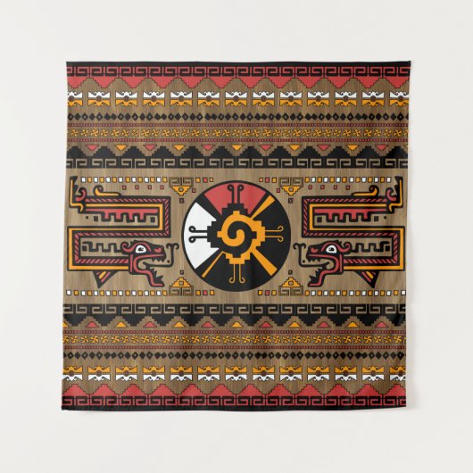 Kleurrijk Hunab Ku Mayan-symbool #5 Wandkleed (Voorkant)