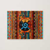 Kleurrijk Hunab Ku Mayan-symbool #6 Legpuzzel (Horizontaal)