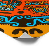 Kleurrijk Hunab Ku Mayan-symbool #7 Poster (Hoek)