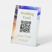 Kleurrijk huwelijksfonds reclamebord met voetstuk (Voorkant)