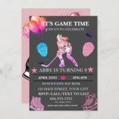 Kleurrijk Ice Hockey Verjaardag Thema Kaart (Voorkant / Achterkant)